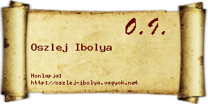 Oszlej Ibolya névjegykártya